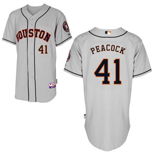 Brad Peacock #41 MLB Jersey-Houston Astros Men's Authentic Road Gray Cool Base Baseball Jersey